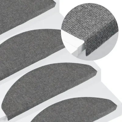 vidaXL Covorașe de scări autoadezive, 10 buc., gri, 65x22,5x3,5 cm