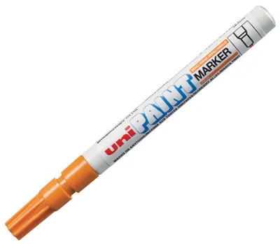 Marker permanent Uniball pe baza de ulei – Oranj