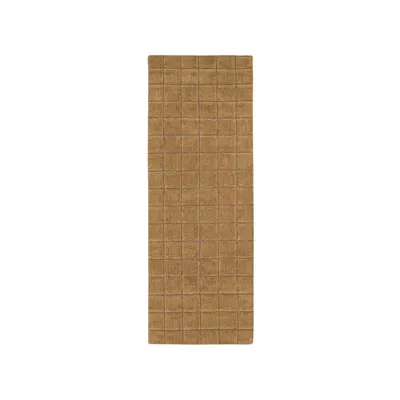 Covor tip traversă galben ocru țesut manual din lână 80x230 cm Mosaic Ochre – Lorena Canals