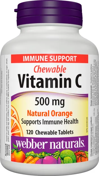 Vitamin С, 500 mg, 120 tablete, portocale, Webber Naturals