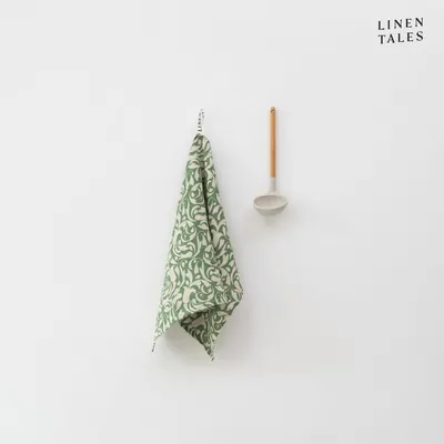 Prosop de vase din in 45x65 cm Evergreen Damask – Linen Tales