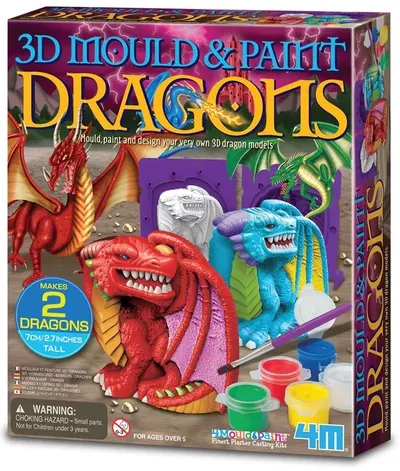 Set creativ 4M - Turnați și colorați dragoni 3D