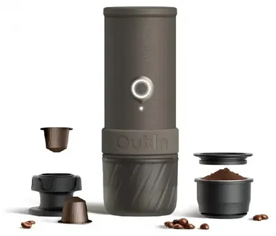 Aparat de cafea portabil Outin - Mino, 22 bar, 9000 mAh, Space Grey