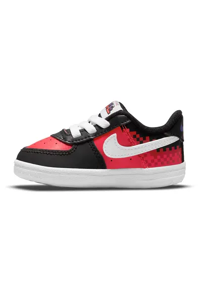 Pantofi sport de piele si piele ecologica Force 1 Crib SE - Alb/Negru/Coral