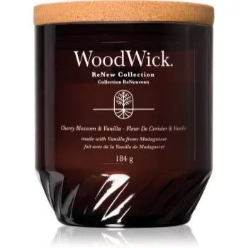 Woodwick Cherry Blossom & Vanilla lumânare parfumată cu fitil din lemn