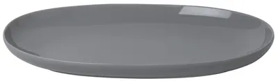 Farfurie ovala din portelan Blomus - Ro, 18 х 30 cm, gri