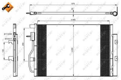Radiator AC condensator cu uscator potrivit CHEVROLET AVEO, TRAX; OPEL MOKKA MOKKA X 1.2-1.8 03.11