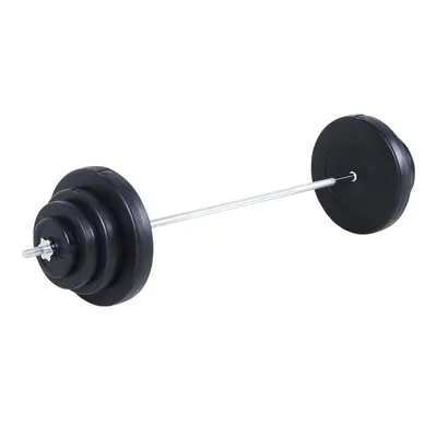 Homcom Set Haltere 170cm in Fier cu Zimti cu 8 Discuri Greutate Reglabila 70kg