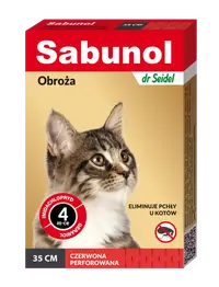 Sabunol Cat, Zgarda Antiparazitara Pisici, Culoare Rosu (35cm)