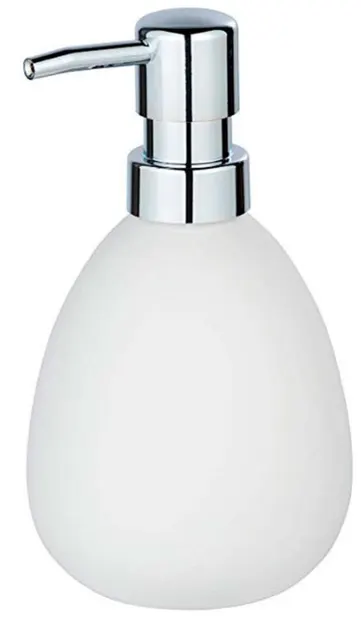 Dozator de săpun lichid Wenko - Polaris Mod, 390 ml, 9,5 x 19,2 x 9 cm, ceramică, alb mat