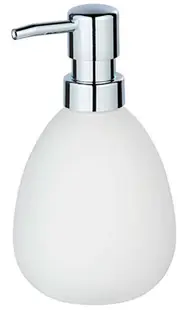 Dozator de săpun lichid Wenko - Polaris Mod, 390 ml, 9,5 x 19,2 x 9 cm, ceramică, alb mat