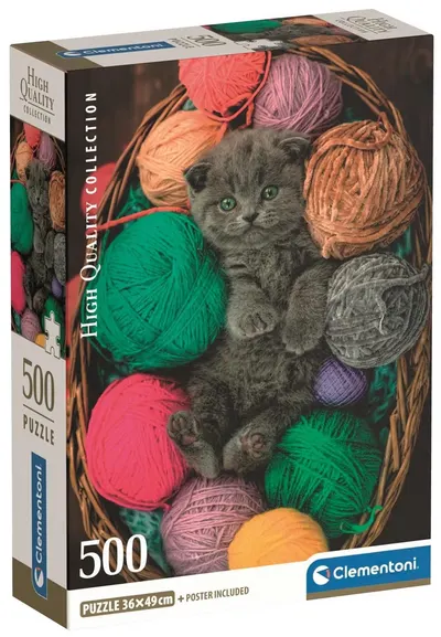 Puzzle Clementoni de 500 piese - Pisicuță pufoasă