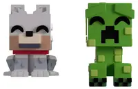 Set de figurine Youtooz Games: Minecraft - Wolf & Creeper (Monitor Buddiez), 5 cm