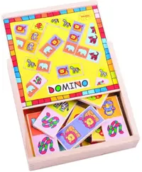 Domino din lemn pentru copii Bigjigs - Animalele in savana