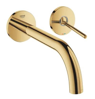 Baterie lavoar Grohe Atrio 19918GL3, 1/2 inch, montare pe perete, monocomanda, 221 mm, necesita set fixare, lucios, Cool Sunrise