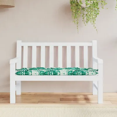 vidaXL Pernă bancă de grădină model frunze, 120x50x7 cm, textil oxford