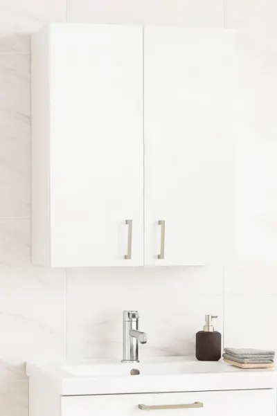 Dulap baie suspendat PROFI, 2 usi, alb, 55x21.5x68 cm