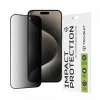 Folie de protectie Ecran Privacy Techsuit pentru Apple iPhone 15 Pro Max, Sticla Securizata, Full Glue, 111D