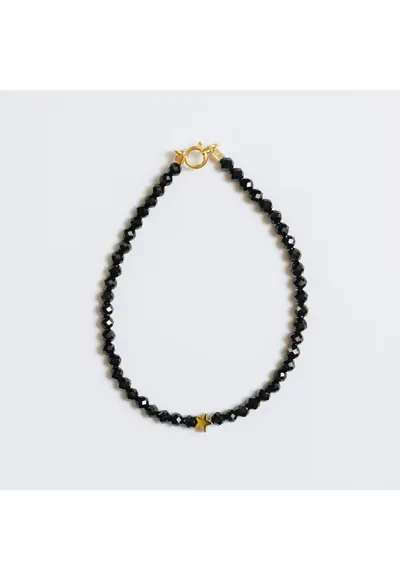 Bratara handmade realizata din pietre semipretioase spinel - stea hematit - accesorii argint925