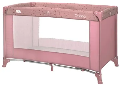 Pătuț pentru bebeluși pe 1 nivel Lorelli - Carina, Pink Stars