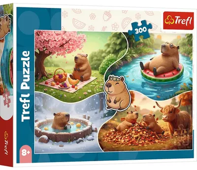 Puzzle Trefl din 300 piese - Patru anotimpuri cu capibara