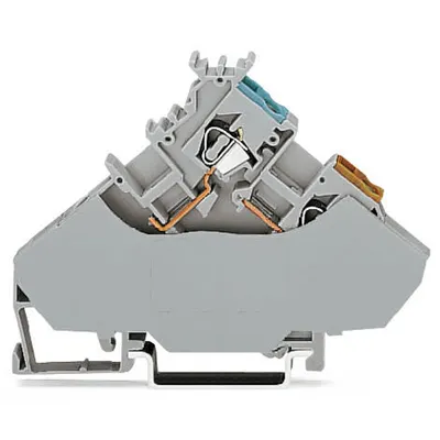 3-conductor sensor supply terminal block; with colored conductor entries; 2.5 mm²; CAGE CLAMP®; 2,50 mm²; gray