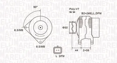 Alternator (14v, 150a) Potrivit Nissan Interstar, Primastar; Opel Movano A, Vivaro A; Renault Laguna Ii, Master Ii, Megane Ii, Megane Iii, Scenic Ii, Scenic Iii, Trafic Ii 1.9d-2.5d 10.01