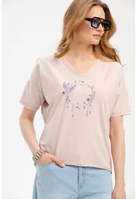 Bluza cu croiala lejera si broderie