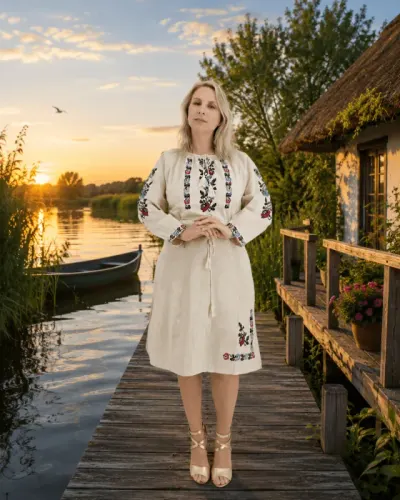 Rochie Traditionala cu broderie Iris 6