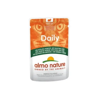 Hrana umeda pentru pisici Almo Nature Daily Plic Vitel si miel 70 gr