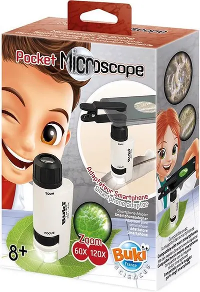 Microscop de buzunar Buki Sciences - Cu adaptor pentru smartphone