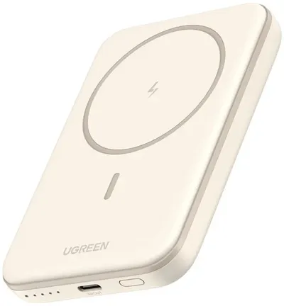 Baterie portabilă Ugreen - PB560 Mini Magnetic Wireless, 5000 mAh, alb