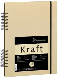 Caiet de schițe pentru desen cu spirală Hahnemuhle Kraft - A5, 80 de coli