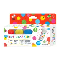 Set 5 carioci lavabile Dot Markers - culori clasice, Haku Yoka