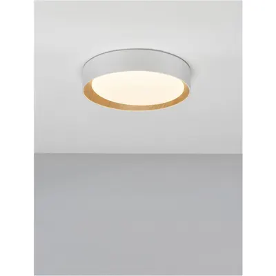 Plafoniera STAKE Nisipiu Alb Aluminiu Lemn & Acrylic LED 30W 220-240V 1717Lm 3000K IP20 Triac Dimabil