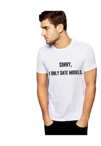 Tricou alb barbati - Sorry - i only date models - Alb