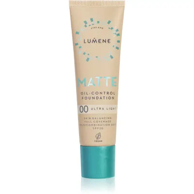Lumene Matte Oil-Control machiaj cu efect matifiant SPF 20 culoare 00 Ultra Light 30 ml