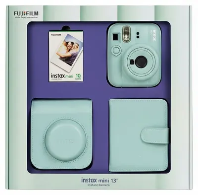 Aparat foto instant Fujifilm Instax - Mini 13, Lagoon Green Bundle Box