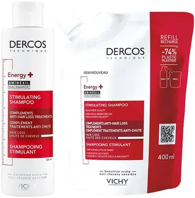 Vichy Dercos Set Energy+ - Șampon revigorant și reumplere, 200 + 400 ml