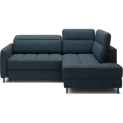 Colțar albastru extensibil/cu spațiu de depozitare cu tapițerie din catifea (cu colț pe partea dreaptă/în formă de ”L”) Barea – ELTAP