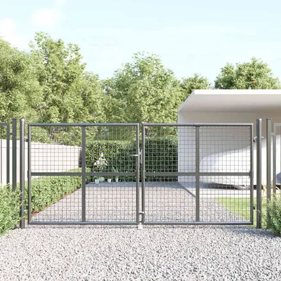 vidaXL Poartă de grădină din plasă, antracit, 300x125 cm, oțel galvanizat