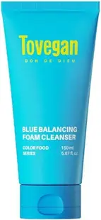 Tovegan Color Food Spumă de curățare facială echilibrantă Blue Balancing, 150 ml