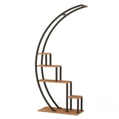 Biblioteca GARDEN, pin atlantic + negru, 85x35x180 cm