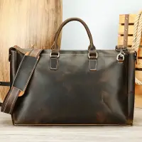 Geanta de calatorie unisex, Nyko GT3290, piele naturala, Maro