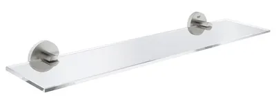 Polita oglinda Grohe, Start Shelf 530mm, montare pe perete, fixare ascunsa, 530mm, sticla/crom, super steel, crom mat