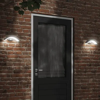 Gossi lampi exterioare de perete cu led/senzor 2 buc. negru aluminiu