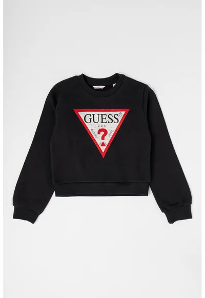 Bluza de trening cu strasuri - Negru/Rosu inchis/Alb murdar