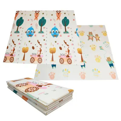 Bebeluși Fitness Covor de Joacă Pliabil XPE 200x180x1 cm Ursuți Multicolor