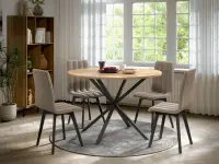 Set Masa Rotunda Spira + 4 Scaune Karma Cappuccino