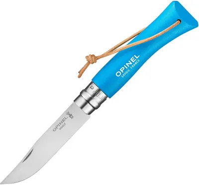 Cuțit pliabil Opinel Inox - Colorama, №7, albastru deschis